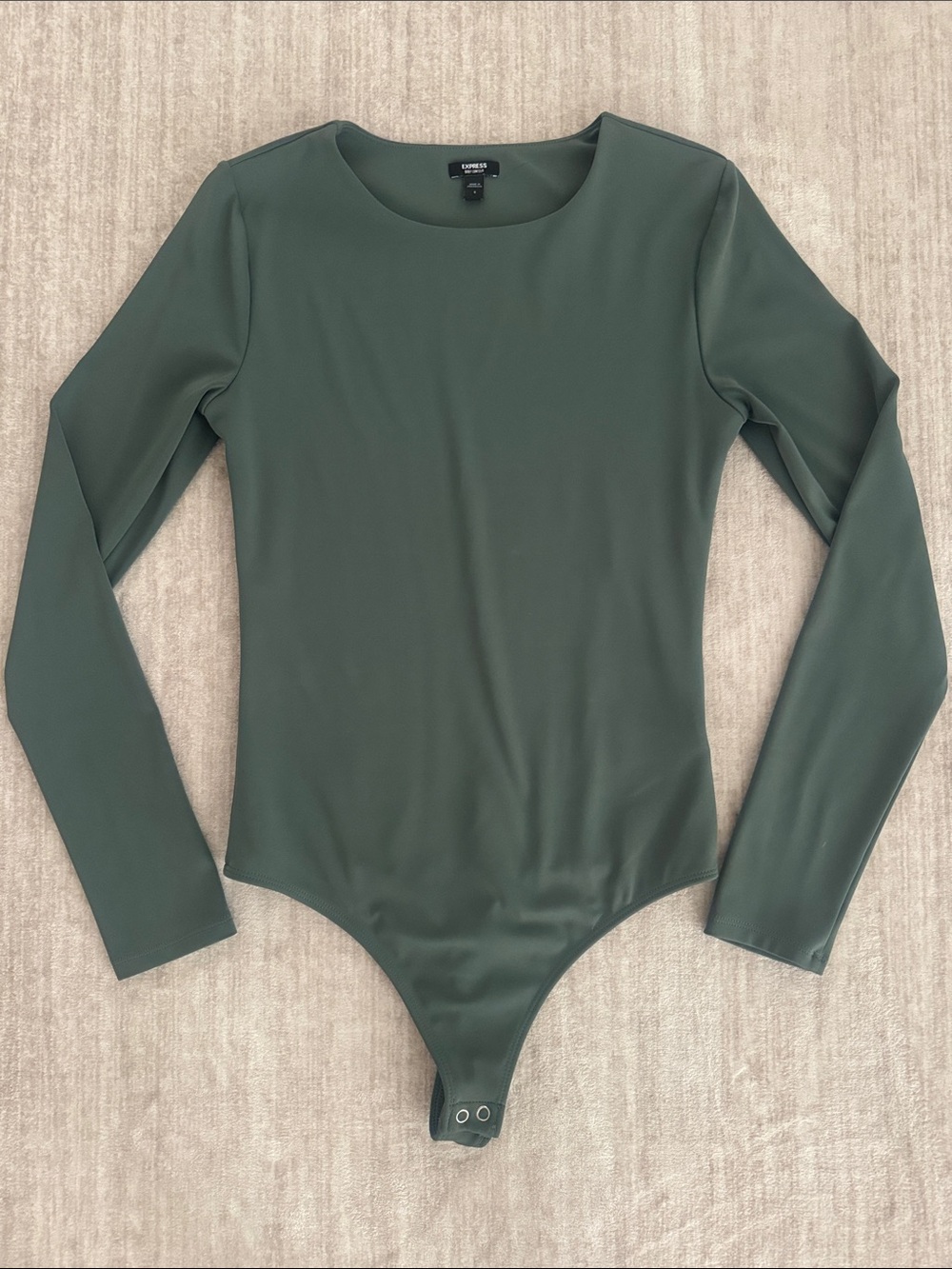 Express Dark Green Long-Sleeve Bodysuit